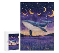 300 PCS Jigsaws Whale Dreams in Lavender Fields Jigsaws for Adults Puzzle Hand Speed Race Help The Brain Exercise Beautiful Design Game 300 PCS