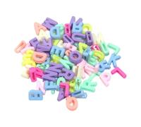 300 Pcs Large Alphabet Letter Shaped Beads Big Letters Keychain Bead Slide Alphabet Letter Charms Plastic Necklace Letters Charms Friendship Bracelet Bead Letters for Lanyards Macaron Mixed Color