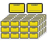 300 Pcs Legal Exhibit Stickers 1.65 x 1 Inches Fluorescent Yellow Color-Coded Exhibit Labels Name Tag Stickers Blank File Folder Labels for Offices Courts Legal Documents Report Dividers