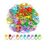 300 PCS Locking Stitch Markers for Knitting & Crochet, Assorted Color Plastic Crochet Stitch Markers with 6 Large Blunt Yarn Needles, Clip-On Markers for Counting Stitches, DIY Craft Accessories
