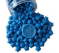 300 Pcs Lucky Star Sealing Wax Beads, PORXFLY Flash Wax Seal Beads for Seal Stamp, Great for Wedding Invitations, Wine Packages,Cards Envelopes, Gift Wrapping (Sky Blue)