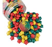 300 Pcs Lucky Star Sealing Wax Beads, PORXFLY Flash Wax Seal Beads for Seal Stamp, Great for Wedding Invitations, Wine Packages,Cards Envelopes, Gift Wrapping (Mixed colors Green Red Yellow)