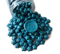 300 Pcs Lucky Star Sealing Wax Beads, PORXFLY Flash Wax Seal Beads for Seal Stamp, Great for Wedding Invitations, Wine Packages,Cards Envelopes, Gift Wrapping (Deep sea)