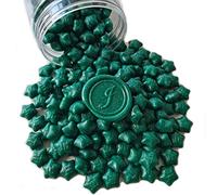300 Pcs Lucky Star Sealing Wax Beads, PORXFLY Flash Wax Seal Beads for Wax Seal Stamp, Great for Wedding Invitations, Wine Packages,Cards Envelopes, Gift Wrapping (Forest Green)