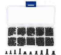 300 Pcs M2 M2.5 M3 Flat Head Phillips Screws, Black Stainless Steel Countersunk Machine Screws, Laptop Screw Set, for Computer Notebook Repair