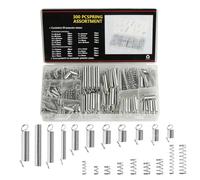300 Pcs Mechanical Compression Springs Assortment Kit, Assorted Tension Springs & Compressed Extension SpringsSet, Metal Extended Coil Spiral Spring Set(20 Sizes)