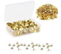 300 Pcs Metal Drawing Pins - Brass Push Pins for Notice Boards, Photo Walls,Cork Boards, Office Use, Crafts, Map Marking, and More - Strong, Reusable Thumb Tacks
