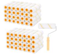 300 Pcs Mini Paint Roller Covers, 4" Microfiber Roller Covers with 3/8" Nap, Small Paint Brush Covers, Household Wall Painting Supplies, House Paint Repair Tool Kit for DIY Craft