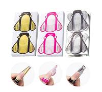 300 Pcs Nail Stencils, Nail Modeling Templates, Adhesive Nail Extensions, Generating Gel Extension Sheets for Nail Art Designs (Translucent, Gold, Pink)