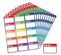 300 pcs Name Tag Labels, 20 Sheets Colorful Sticky Name Labels