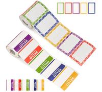 300 Pcs Name tag Labels Stickers Hello My Name is and 300 Pcs 5 Colors Personalized Stickers Category Tags Colorful Name Badge for School, Office, Family, 3.6 * 2.4 inches