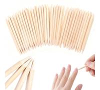 300 PCS Orange Sticks For Nails, Double Sided Design Cuticle Sticks, Fine Detailing Sanding Sticks Cuticle Pusher Remover for DIY Nail Stickers Pearl Rhinestones