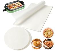 300 Pcs Parchment Paper Set, 200 Pcs 8 Inch Round Cake Tin Liners & 100 Pcs 20x30cm Rectangle Greaseproof Paper Sheets, Non-Stick Baking Paper for Baking, Cooking, Wrapping, Air Fryer, BBQ