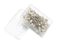300 Pcs Pearl Pins for Flowers, Wedding, Scarf, Corsage, Quilting, Bouquets, Crafts, Sewing Decorations, DIY Dressmaking With Plastic Box