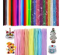 300 pcs Pipe Cleaners for Craft 37 Colour Chenille Stems 30cm Long Fluffy Chenille Wire DIY Plush Pipecleaners for Art Craft Projects DIY Decorations