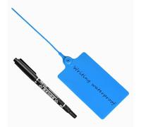 300 Pcs Plastic Shipping Tags with Marker Pen, Durable Labels Disposable Security Seal,Waterproof Blank Luggage Tag for Packages, Logistics, Inventory, Travel(Blue,300pcs)