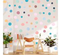 300 PCS Playroom Wall Decals Vinyl Polka Dot Wallpaper Polka Dot Wall Decals Neutral Boho Rainbow Wallpaper for Boy Girls Bedroom, Bathroom, Playroom, Baby Nursery Toddler to Teen DIY Decoration