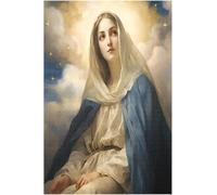 300 pcs Portrait of Our Lady of Grace Virgin Mary in The Sky for Adult Jigsaw Puzzles for Adults and Families Sturdy Wooden Puzzle Gift for Women Men