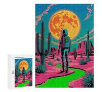 300 PCS Puzzle For Adults Astronaut in Desert with Moon Jigsaws for Adults Relax Games Pattern Assembly Deal As Gifts for The Whole Family 300 PCS