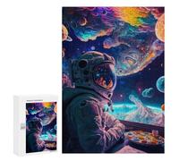 300 PCS Puzzle For Adults Astronaut's Cosmic Palette Adult Jigsaw Puzzle Anti-Stress Toys Enhance Memory Help The Brain Exercise 300 PCS