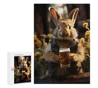 300 PCS Puzzle For Adults Beer-Loving Rabbit Art Jigsaw for Adults Relax Games Staycation Kill Time Deal As Gifts for The Whole Family 300 PCS