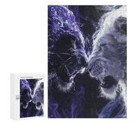 300 PCS Puzzle for Adults Blue Vs White Lion Art Print Puzzle For Teenagers Improve Memory Every Piece Is Unique - Learning Educational Toys 300 PCS