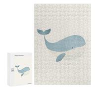 300 PCS Puzzle For Adults Blue Whale Watercolor Illustration Jigsaws for Adults Relax Games Pattern Assembly Deal As Gifts for The Whole Family 300 PCS