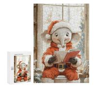 300 PCS Puzzle For Adults Christmas Elephant Reading Jigsaw for Adults Relax Games Staycation Kill Time Deal As Gifts for The Whole Family 300 PCS