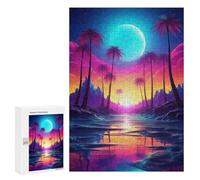 300 PCS Puzzle For Adults Chroma Synthwave Symphony Jigsaw for Adults Relax Games Staycation Kill Time Deal As Gifts for The Whole Family 300 PCS