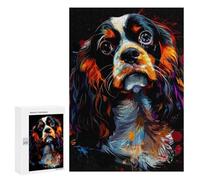 300 PCS Puzzle for Adults Colorful Cavalier King Charles Spaniel Art Puzzle For Teenagers Improve Memory Every Piece Is Unique - Learning Educational Toys 300 PCS