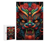 300 PCS Puzzle for Adults Colorful Dragon Mask Artwork Puzzle For Teenagerss Improve Memory Fun Activities at Home Stress Reduction Gifts 300 PCS