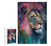 300 PCS Puzzle For Adults Colorful Lion Portrait Artwork-13 Jigsaw Anti-Stress Toys Presents for Women Deal As Gifts for The Whole Family 300 PCS