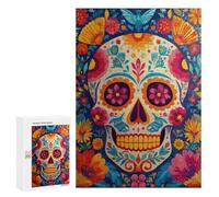 300 PCS Puzzle For Adults Colorful Sugar Skull Art Print-4 Puzzle For Teenagers Analysis And Logic Help The Brain Exercise Deal As Gifts for The Whole Family 300 PCS