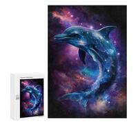 300 PCS Puzzle For Adults Cosmic Dolphin Art Print-3 Jigsaws for Adults Puzzle Enhance Memory Fun Activities at Home for Is Ideal As A Gift 300 PCS