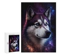 300 PCS Puzzle For Adults Cosmic Husky Portrait-4 Jigsaws for Adults Puzzle Enhance Memory Fun Activities at Home for Is Ideal As A Gift 300 PCS