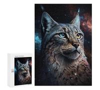 300 PCS Puzzle For Adults Cosmic Lynx Portrait-12 Jigsaws for Adults Puzzle Enhance Memory Fun Activities at Home for Is Ideal As A Gift 300 PCS