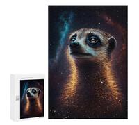 300 PCS Puzzle For Adults Cosmic Meerkat Portrait-4 Jigsaws for Adults Puzzle Enhance Memory Fun Activities at Home for Is Ideal As A Gift 300 PCS