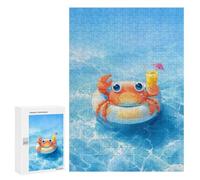 300 PCS Puzzle For Adults Crab on Float with Drink Jigsaws for Adults Relax Games Pattern Assembly Deal As Gifts for The Whole Family 300 PCS