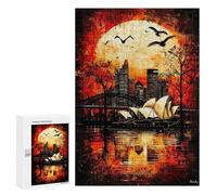 300 PCS Puzzle For Adults Crimson Tide Gothic Sydney at Sunset Jigsaw for Adults Relax Games Staycation Kill Time Deal As Gifts for The Whole Family 300 PCS