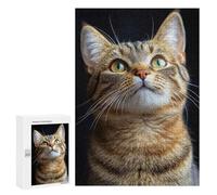 300 PCS Puzzle For Adults Curious Tabby Cat Jigsaws for Adults Relax Games Pattern Assembly Deal As Gifts for The Whole Family 300 PCS