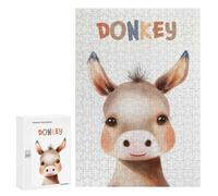 300 PCS Puzzle for Adults Cute Donkey Nursery Puzzle For Teenagerss Improve Memory Fun Activities at Home Stress Reduction Gifts 300 PCS