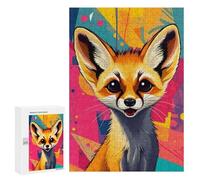 300 PCS Puzzle For Adults Cute Fennec Fox Pop Art Jigsaw for Adults Relax Games Staycation Kill Time Deal As Gifts for The Whole Family 300 PCS