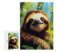 300 PCS Puzzle For Adults Cute Sloth Face Pixel Art Jigsaw for Adults Relax Games Staycation Kill Time Deal As Gifts for The Whole Family 300 PCS