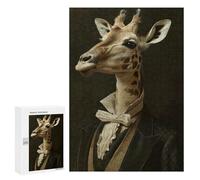 300 PCS Puzzle for Adults Dapper Giraffe Portrait Puzzle For Teenagerss Improve Memory Fun Activities at Home Stress Reduction Gifts 300 PCS