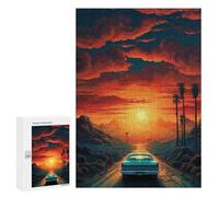 300 PCS Puzzle for Adults Desert Sunset Drive Puzzle For Teenagers Improve Memory Every Piece Is Unique - Learning Educational Toys 300 PCS