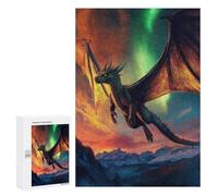 300 PCS Puzzle For Adults Dragon Soaring at Sunset Jigsaw for Adults Relax Games Staycation Kill Time Deal As Gifts for The Whole Family 300 PCS