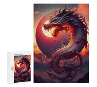 300 PCS Puzzle For Adults Dragon Sunset Artwork Adult Jigsaw Puzzle Anti-Stress Toys Enhance Memory Help The Brain Exercise 300 PCS