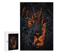 300 PCS Puzzle for Adults Dramatic Leopard Portrait with Orange Highlights Puzzle For Teenagerss Improve Memory Fun Activities at Home Stress Reduction Gifts 300 PCS