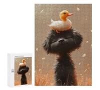 300 PCS Puzzle For Adults Duck on Dog Head-1 Jigsaw Puzzles for Teenagers Staycation Kill Time Challenging To Complete Educational Family Game 300 PCS