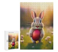 300 PCS Puzzle for Adults Easter Bunny with Red Egg Puzzle For Teenagers Improve Memory Every Piece Is Unique - Learning Educational Toys 300 PCS
